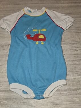 Vintage Toddler Time JC Penny Baby Helicopter Romper Boys Size 12-18 Months A1